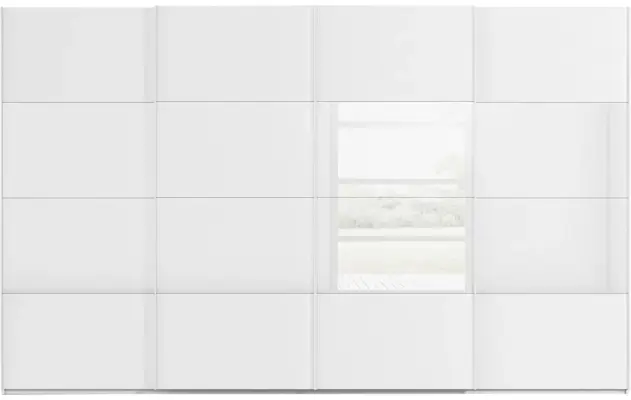 Goossens kledingkast finca combi glans mat glas wit hoogwaardig meubelplaat - 8244371-{merk}-finca-combi-sts-wit-schuifdeuren-01
